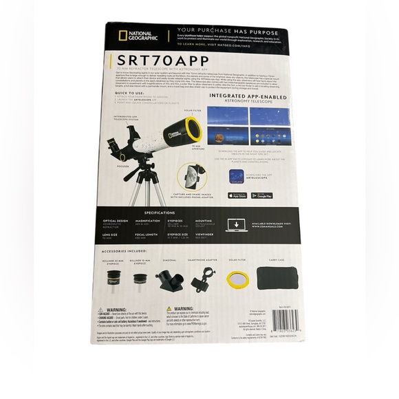 National Geographic Sky View 70mm Refractor Telescope with Panhandle Mount - Picture 2 of 4